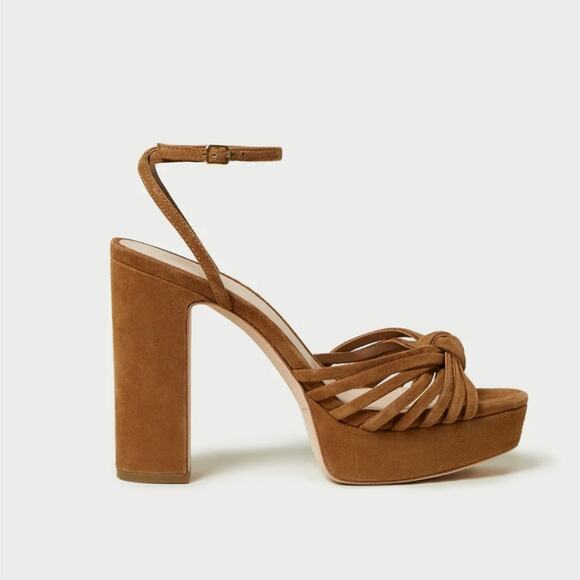 NWT$450 Loeffler Randall Rivka 120mm Suede Knot Platform Sandal Heels Sz 9.5 - Picture 2 of 16